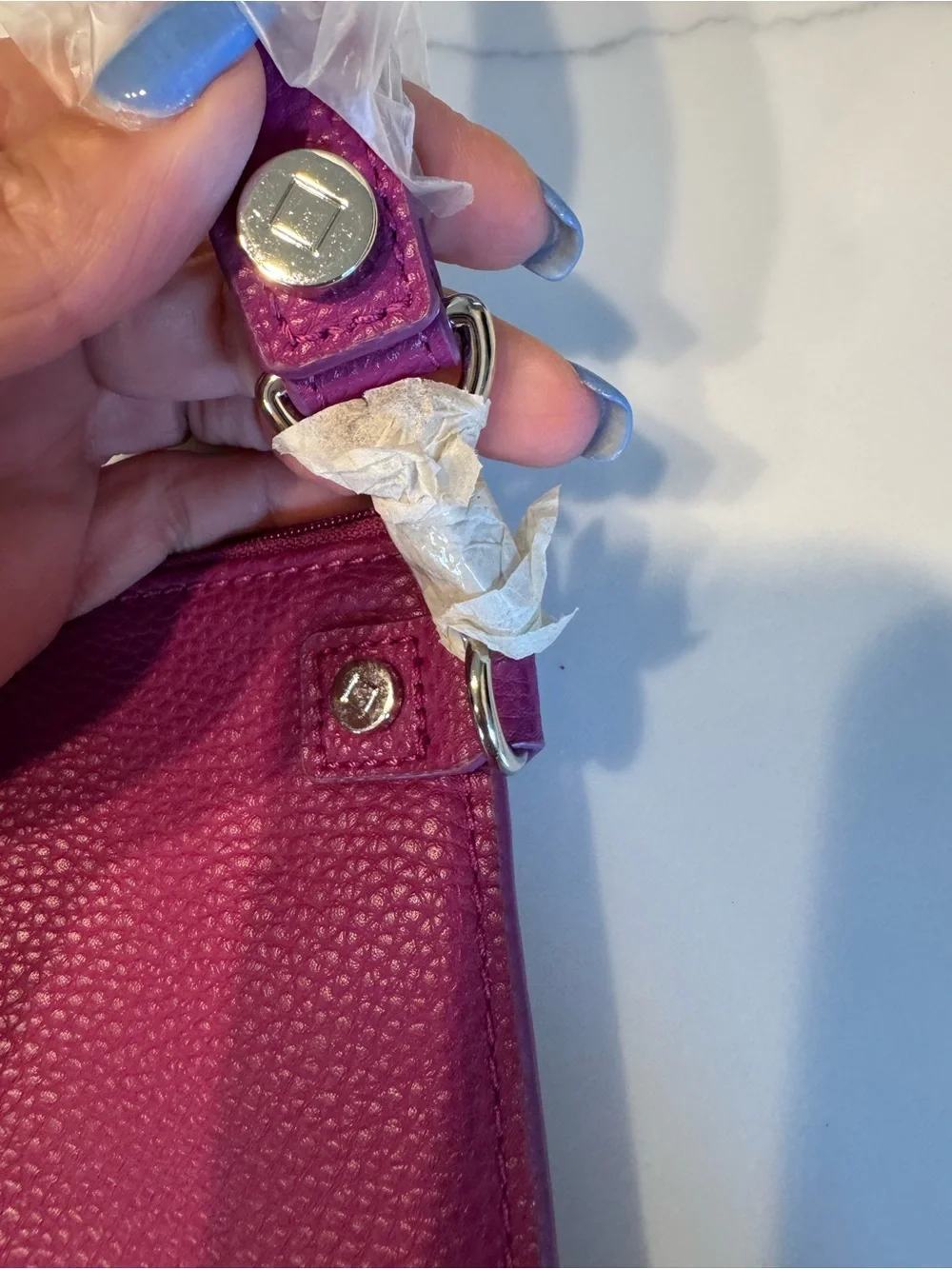 Thirty-One 31 Jewell Wristlet Wallet Fuchsia Pebble Finish NEW‎ w/Packaging